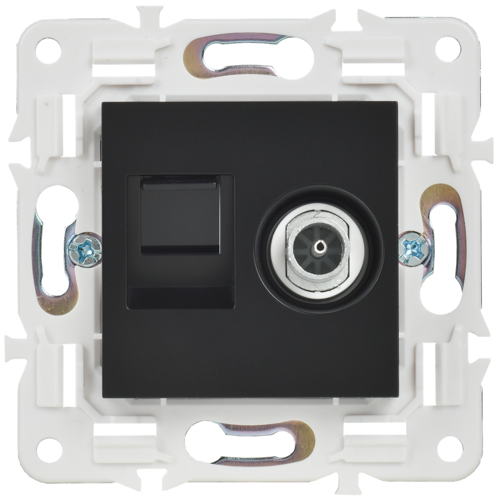 SKANDY Розетка двойная TV+RJ45 кат.5E SK-A14Bl черный IEK