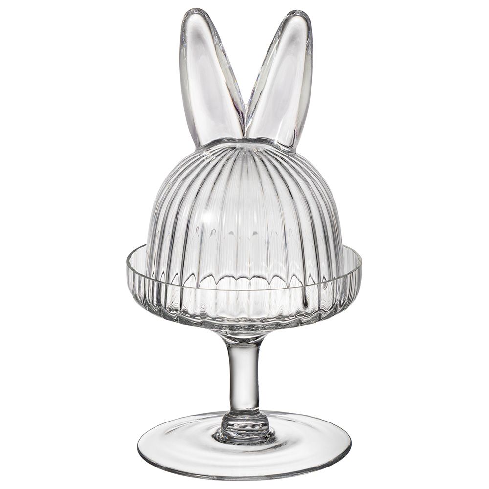 БЛЮДО НА НОЖКЕ С КРЫШКОЙ "RABBIT FAMILY" 12*12*23,5 СМ