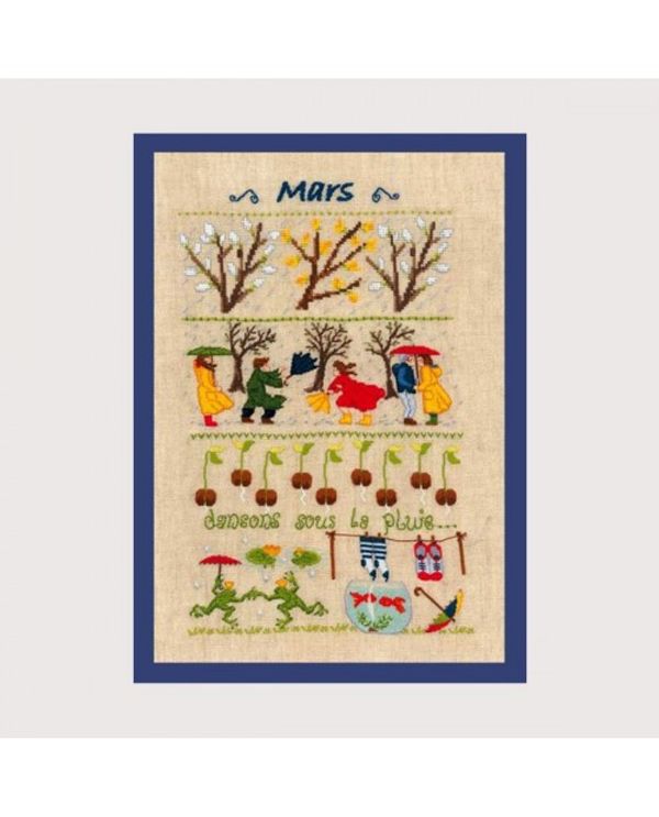 Набор для вышивания нитками Le Bonheur des Dames, Mars (Март), 18х28 см