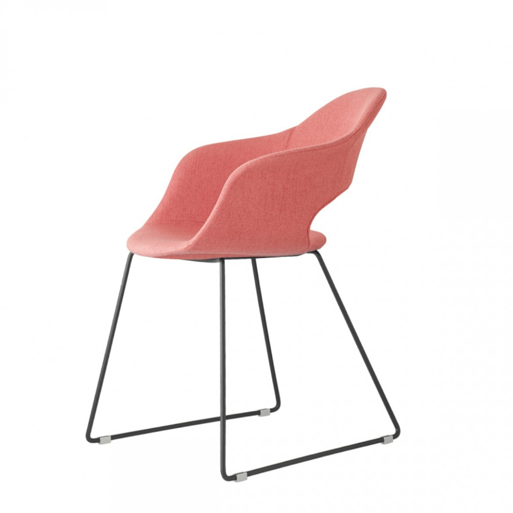 Кресло с обивкой Scab Design Lady B Pop sledge frame, антрацит, коралловый