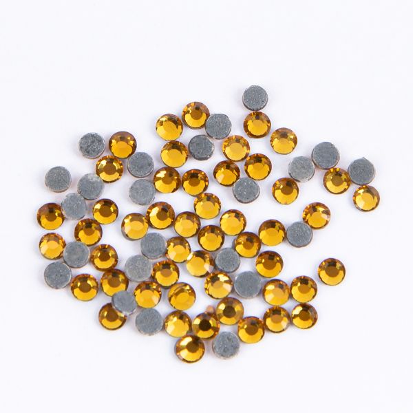 Стразы клеевые стекло 2.4 мм, 360 шт, SS08 №15 яр.жёлтый (Topaz), Zlatka ZRTG-0872