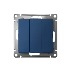 Выключатель трехклавишный Systeme Electric AtlasDesign Аквамарин ATN001131