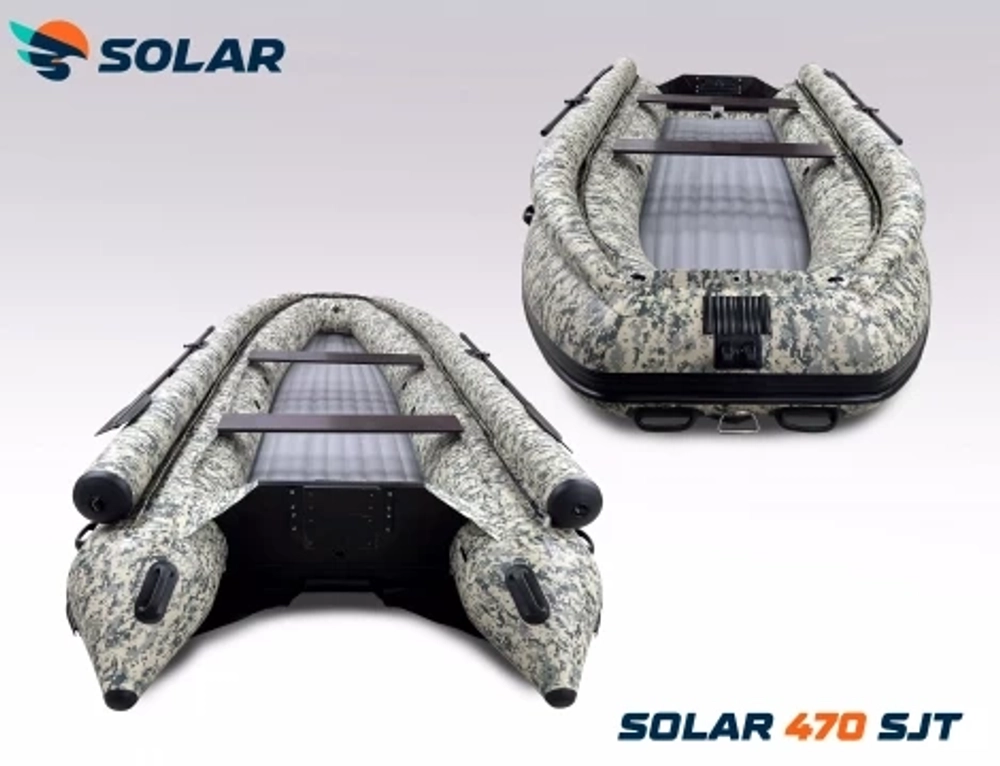 Лодка надувная моторная solar-470 super jet tunnel с фальшбортом