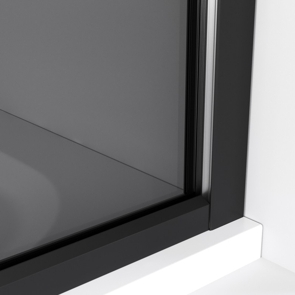 Душевая перегородка Niagara Nova NG-689-10TBLACK (100х200) черный матовый,стекло тонированное,1 место