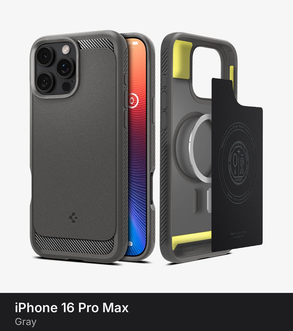 Чехол Spigen Rugged Armor MagSafe для iPhone 16 Pro Max Gray