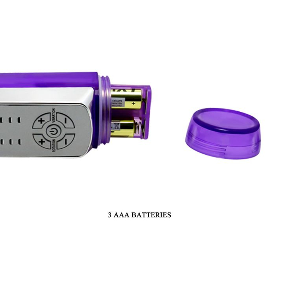Фиолетовый вибратор-ротатор Passionate Baron - 22 см. (Цвет: фиолетовый)