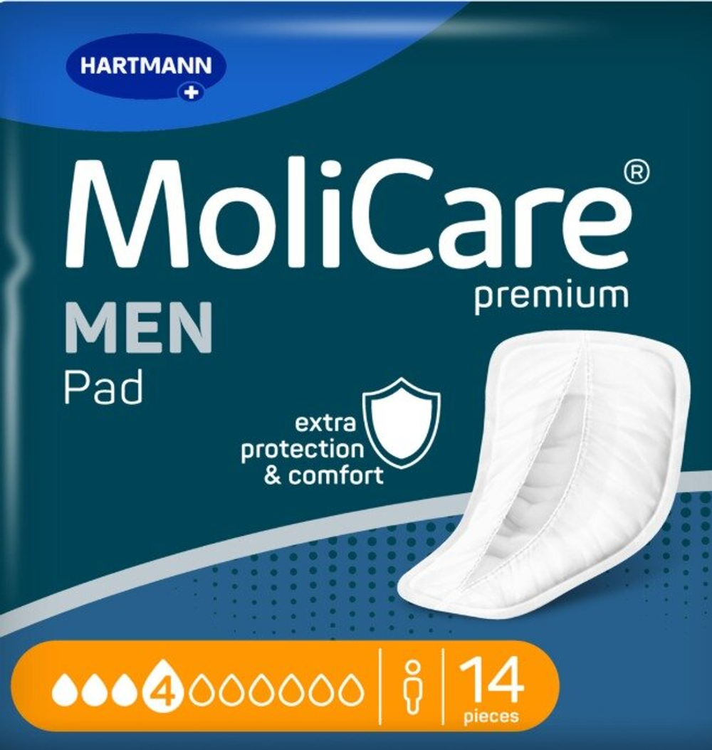 MoliCare Premium для мужчин, 4 капли Урологические вкладыши для мужчин, 14 шт.(Германия)