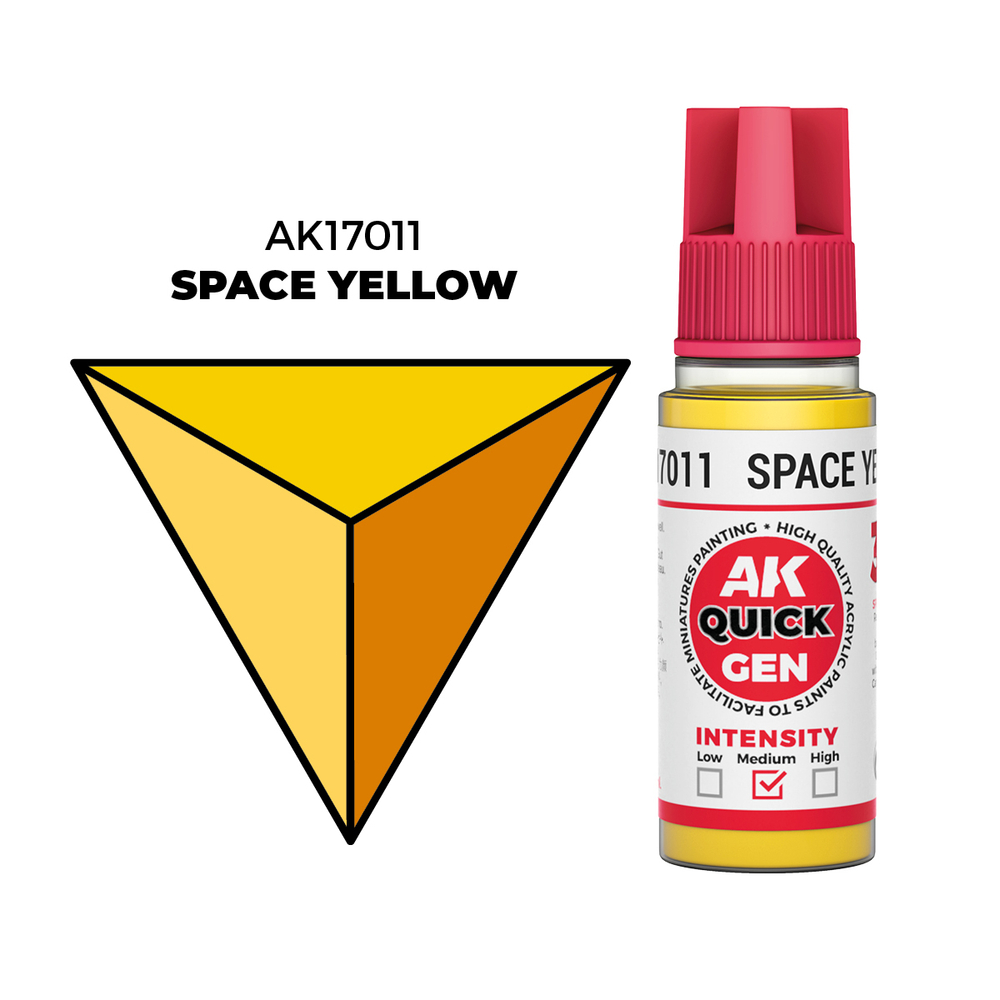 AK Interactive Space Yellow Quick Gen - контрастная акриловая краска, 18 мл