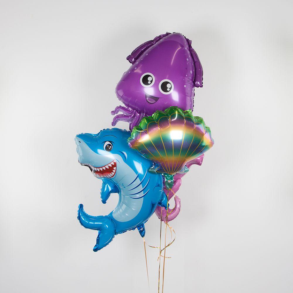 Шар (21''/53 см) Фигура, Морская ракушка, Радужный, Градиент, 1 шт.