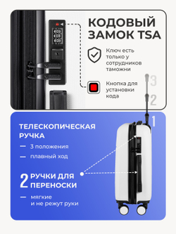 Набор S/M ручная кладь и средний Белый