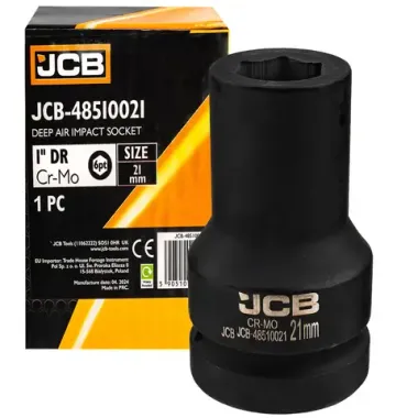 Головка ударная глубокая 1'', 21мм (6гр.) JCB JCB-48510021
