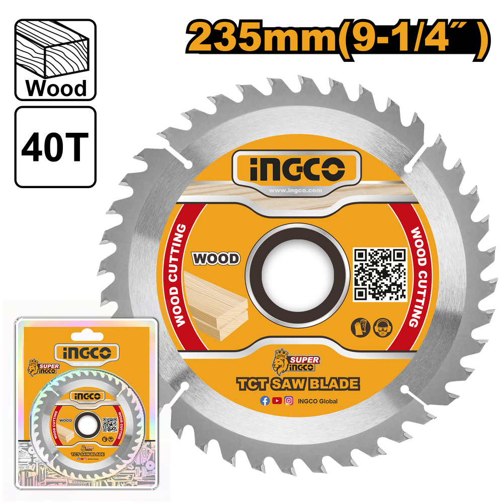 Диск пильный по дереву TCT INGCO TSB123525 INDUSTRIAL 235х30 мм 40Т Диск пильный по дереву TCT INGCO TSB123525 INDUSTRIAL 235х30 мм 40Т
