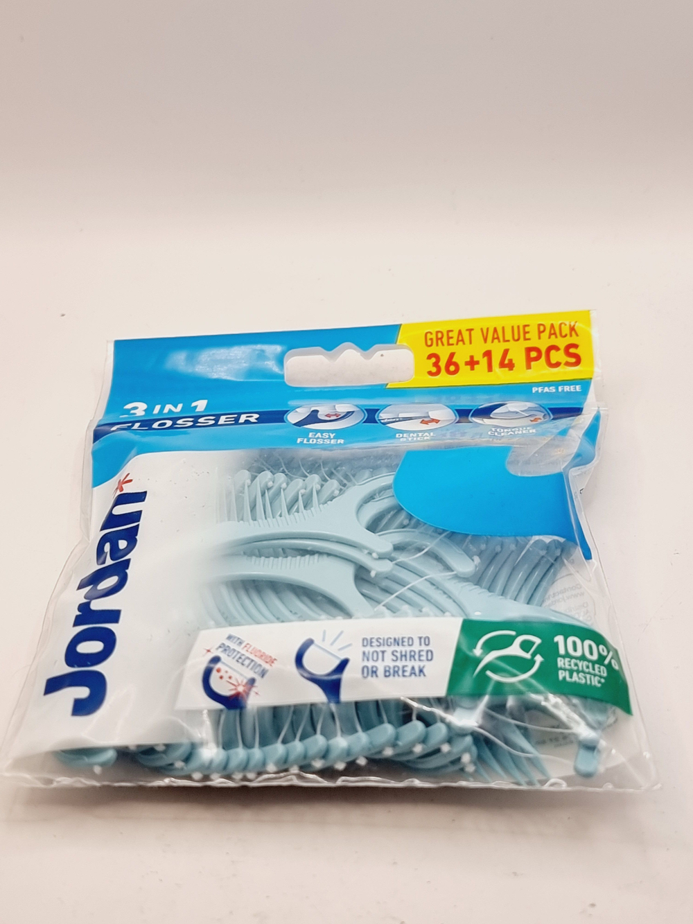 Jordan Межзубная нить флоссер 3в1 Flosser в экономичной упаковке 36+14 шт. (Из Финляндии)