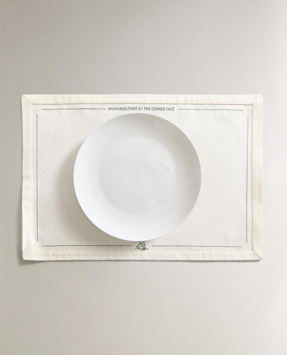 ZARA HOME САЛФЕТКА ПОД СТОЛОВЫЕ С ПРИНТОМ, ЗЕЛЕНЫЙ