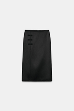 АТЛАСНАЯ ЮБКА С АЛАМАРАМИ ZW COLLECTION — ZARA