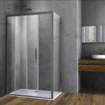 Душевой уголок Vincea Софт (Soft) VSR-3SO8013CLGM, 1300*800, вороненая сталь, стекло прозрачное