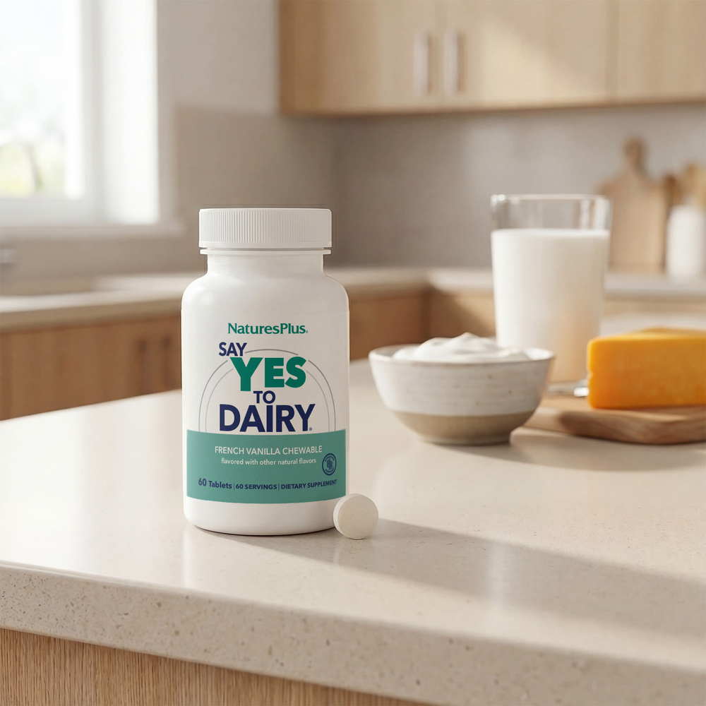 NaturesPlus, Say Yes to Dairy, добавка для переваривания молочных продуктов, 50 жевательных таблеток