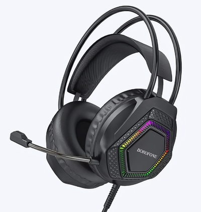 Гарнитура Borofone BO105, накладные, разъемы Jack + USB, кабель 2 м Black