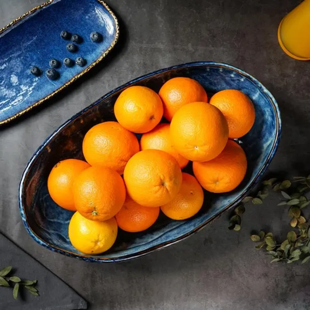 Блюдо овальное 44,5*27 см h10 см глубокое 4 л Aqua Blue Style Buffet P.L. [1]