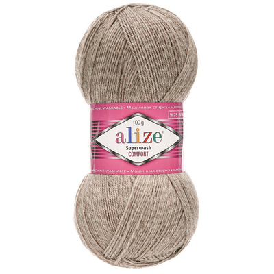 Пряжа Alize (Ализе) Superwash Comfort Socks / уп.5 мот. по 100 г, 420м, 207 беж меланж