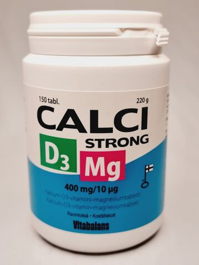 Calci strong D3 Mg/ Кальций+D3 Магний, 150 таблеток (из Финляндии)