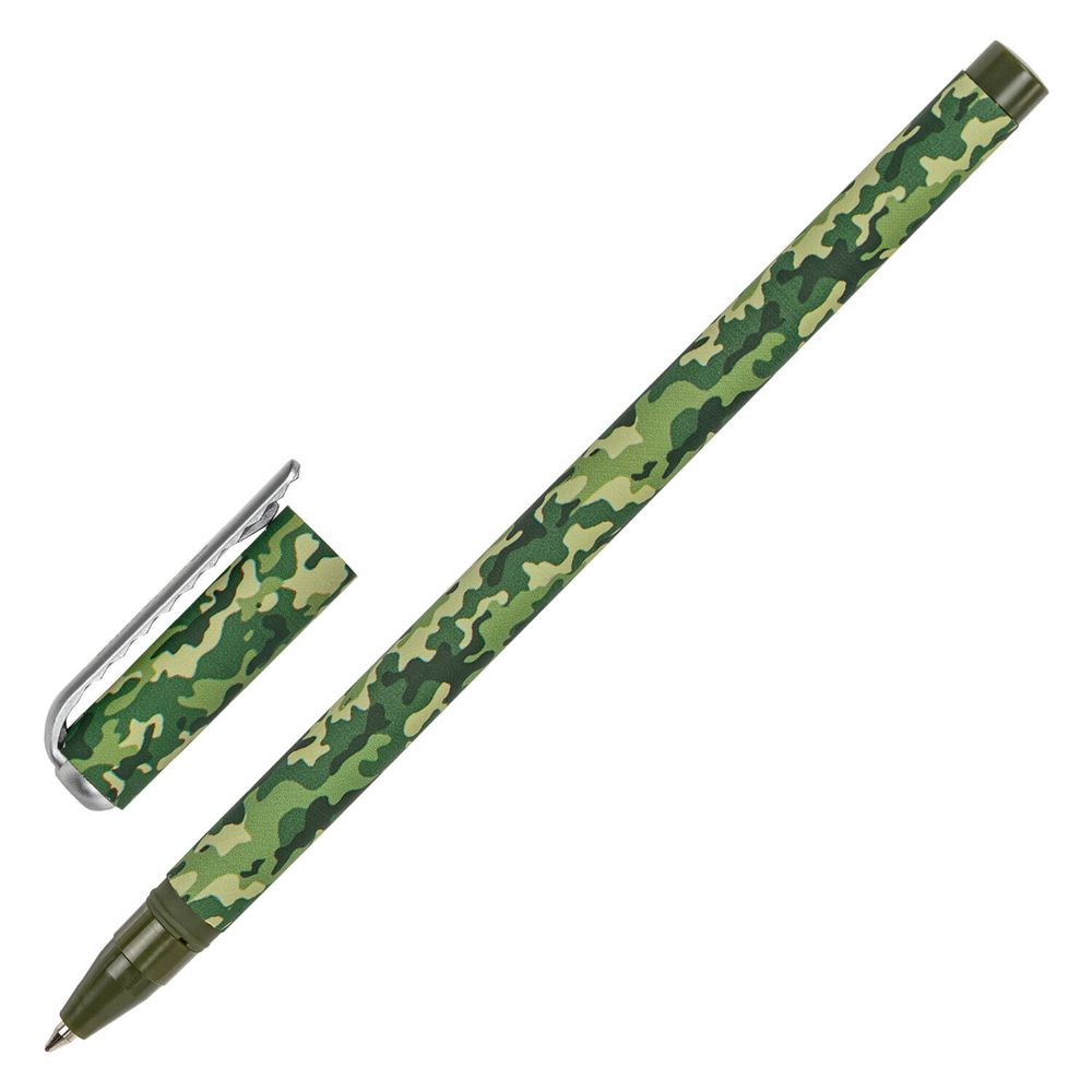 Ручка шариковая BRAUBERG SOFT TOUCH STICK "KHAKI", 1шт, СИНЯЯ, мягкое покрытие, узел 0,7 мм, 143703