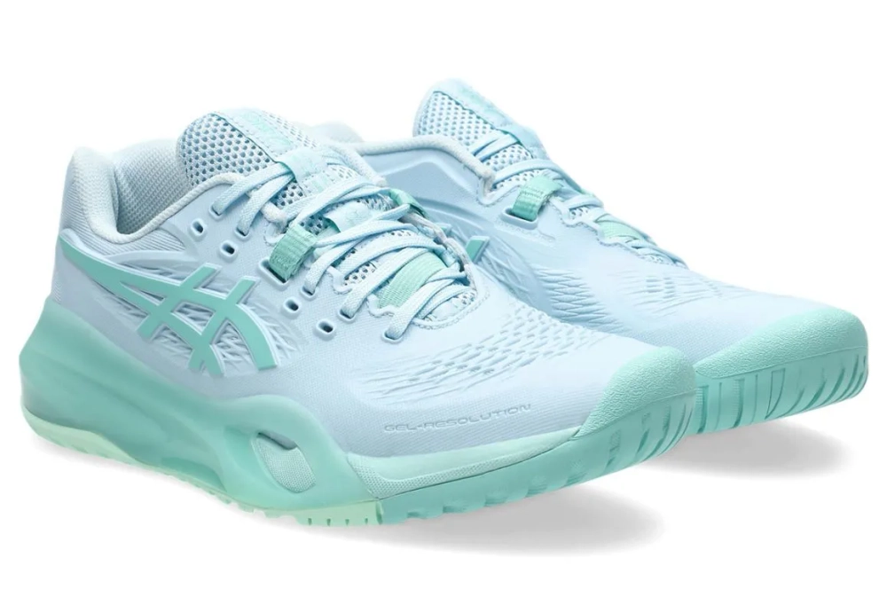 Женские теннисные кроссовки Asics Gel-Resolution X - light blue/oasis green