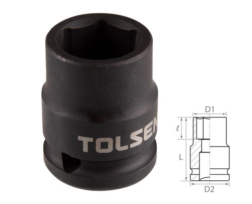 TOLSEN (TT18217) Головка торцевая ударная шестигранная 1/2", 17 мм