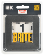 BRITE Рамка 1-местная РУ-1-1-Бр металл титан RE IEK