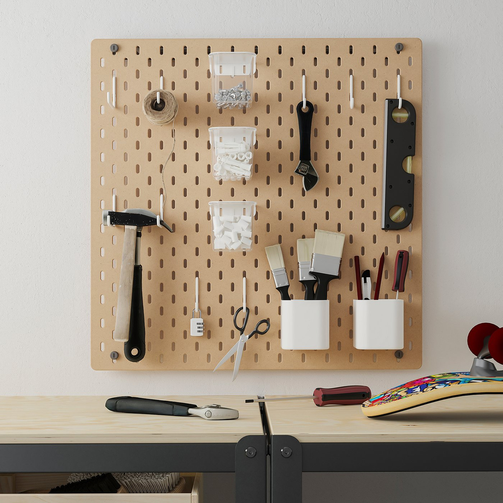 IKEA SKÅDIS  (ИКЕА СКОДИС)  -  Перфорированная панель - дерево 56x56 см