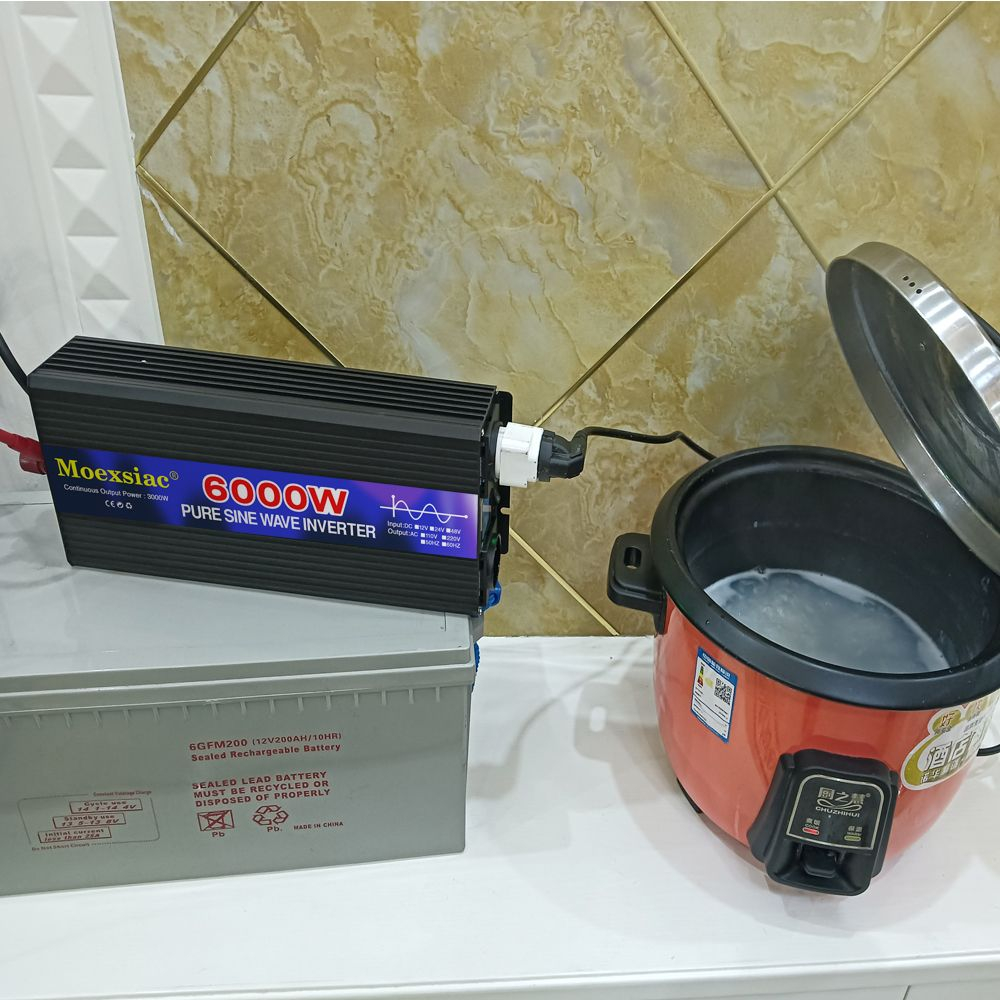 Инвертор 12V-220V 6000W Moexsiac черно-синий чистый синус