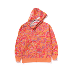 A Bathing Ape Marbling Camo Shark Relaxed Fit Full Zip Худи оранжевый ORX