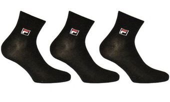 Теннисные носки Fila Quarter Plain Socks Mercerized Cotton 3P - черный