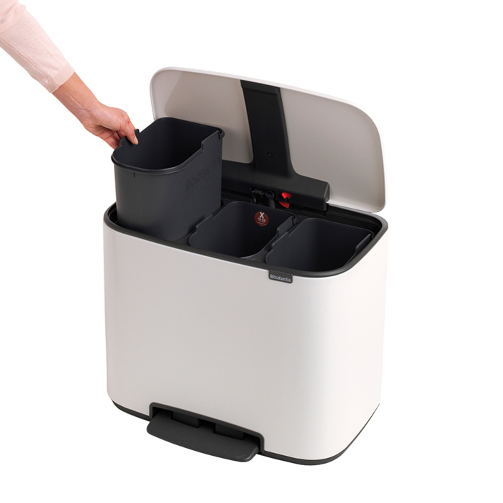 Мусорный бак Bo Pedal Bin 3x11л Brabantia Белый