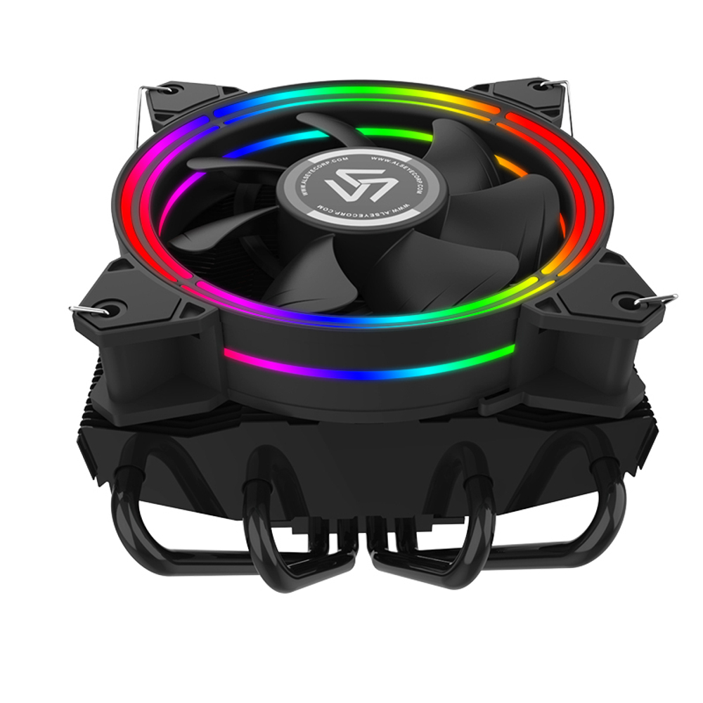 Кулер для CPU Alseye H120T, 1х120мм, 4-pin, Al+Cu, черный/FRGB, 800-2000rpm, 42.5CFM, 35.2дБ, 4-PIPE(прямой контакт), TDP 140Вт, INTEL 1700/1200/115x/775/2011, AMD AM5/AM4/AM3(+)/AM2(+)/FM2/FM1 (AS.01.02.0004)
