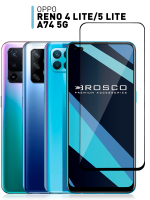 Защитное стекло ROSCO для Oppo Reno4 Lite;OPPO Reno5 Lite;OPPO A74 4G;OPPO Reno5;OPPO Reno6 оптом (арт. OPPO-R4L-FSP-GLASS-BLACK)