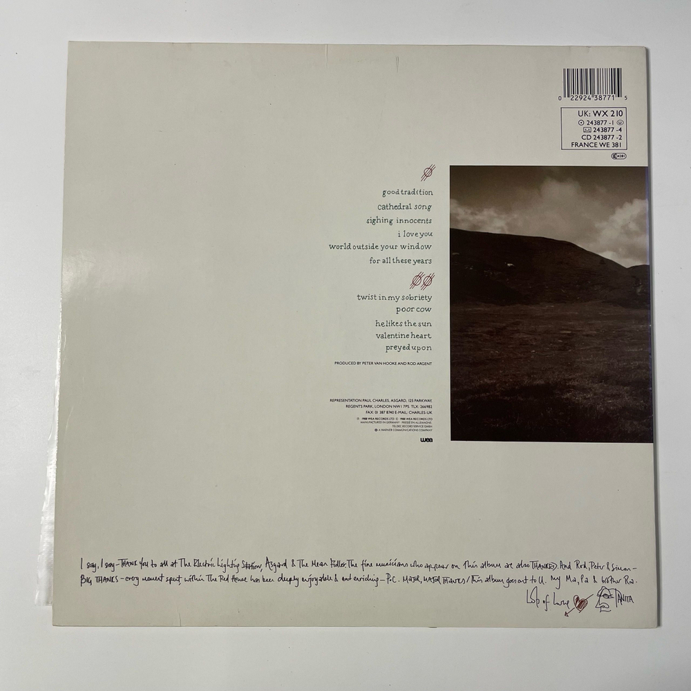 Винтажная виниловая пластинка LP Tanita Tikaram Ancient Heart (Германия 1988)