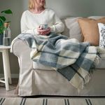 Плед IKEA MYRULL (МИРУЛЛ), Серо-синий, 130х170 см