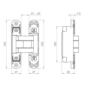 Петля скрытой установки ARMADILLO U3D7803.VPG (Koblenz K2760/K2780) WH белый /62013/ (1шт)