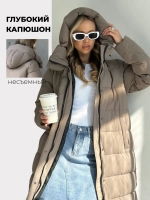 Пуховик зимний длинный с капюшоном