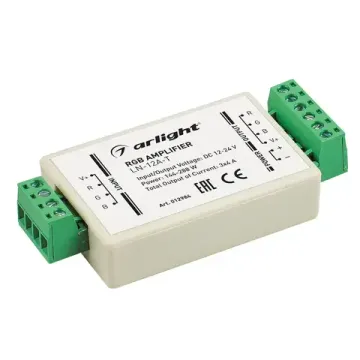 Трехканальный усилитель с RGB-контроллерами LN-12A-T 12/24V 144/288W IP20 012984 белый Arlight