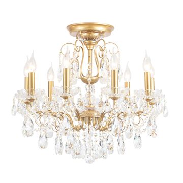 Хрустальная потолочная люстра Е14 Montana PL9 золото Crystal Lux