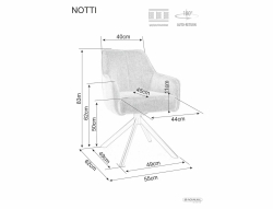 Стул SIGNAL NOTTI Brego 07 серый/черный, поворотный
