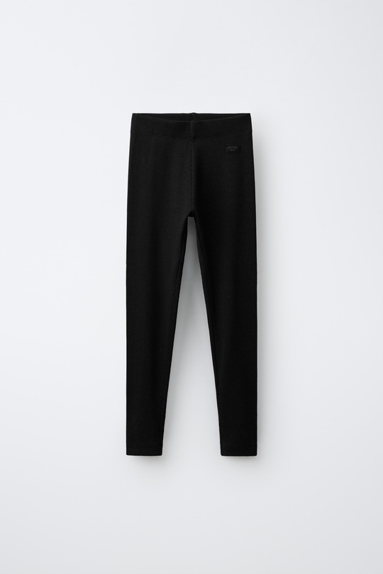 ZARA ЛЕГИНСЫ В РУБЧИК С ЭТИКЕТКОЙ, ЧЕРНЫЙ