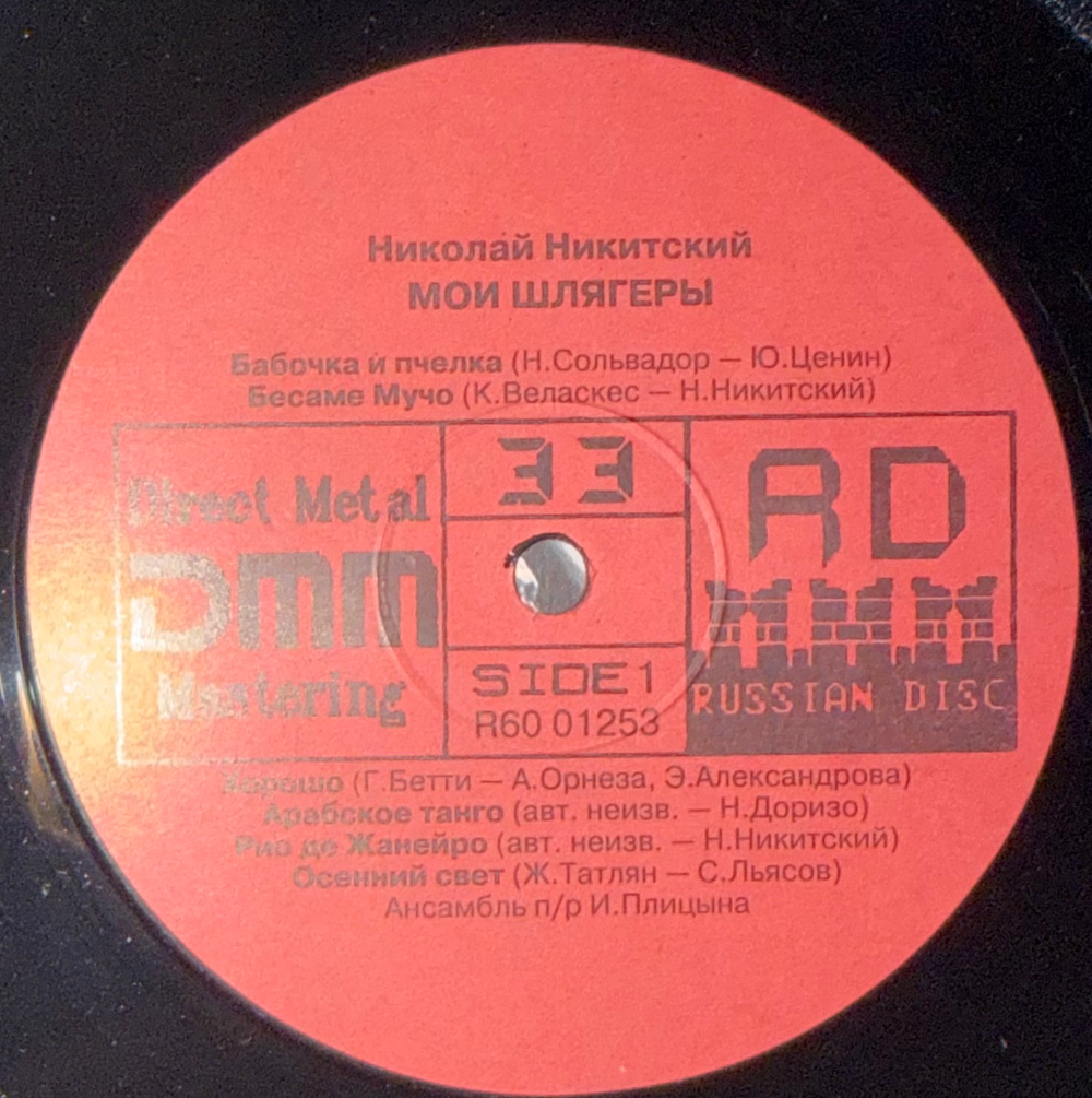 Виниловая пластинка Николай Никитский –Мои Шлягеры (Мелодия) LP