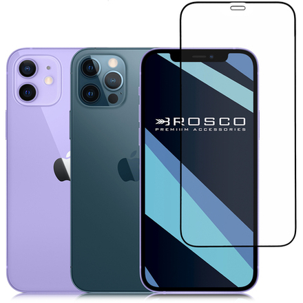 Защитное стекло ROSCO для Apple iPhone 12;Apple iPhone 12 Pro оптом (арт. IP12(12PRO)-FSP-GLASS-BLACK)