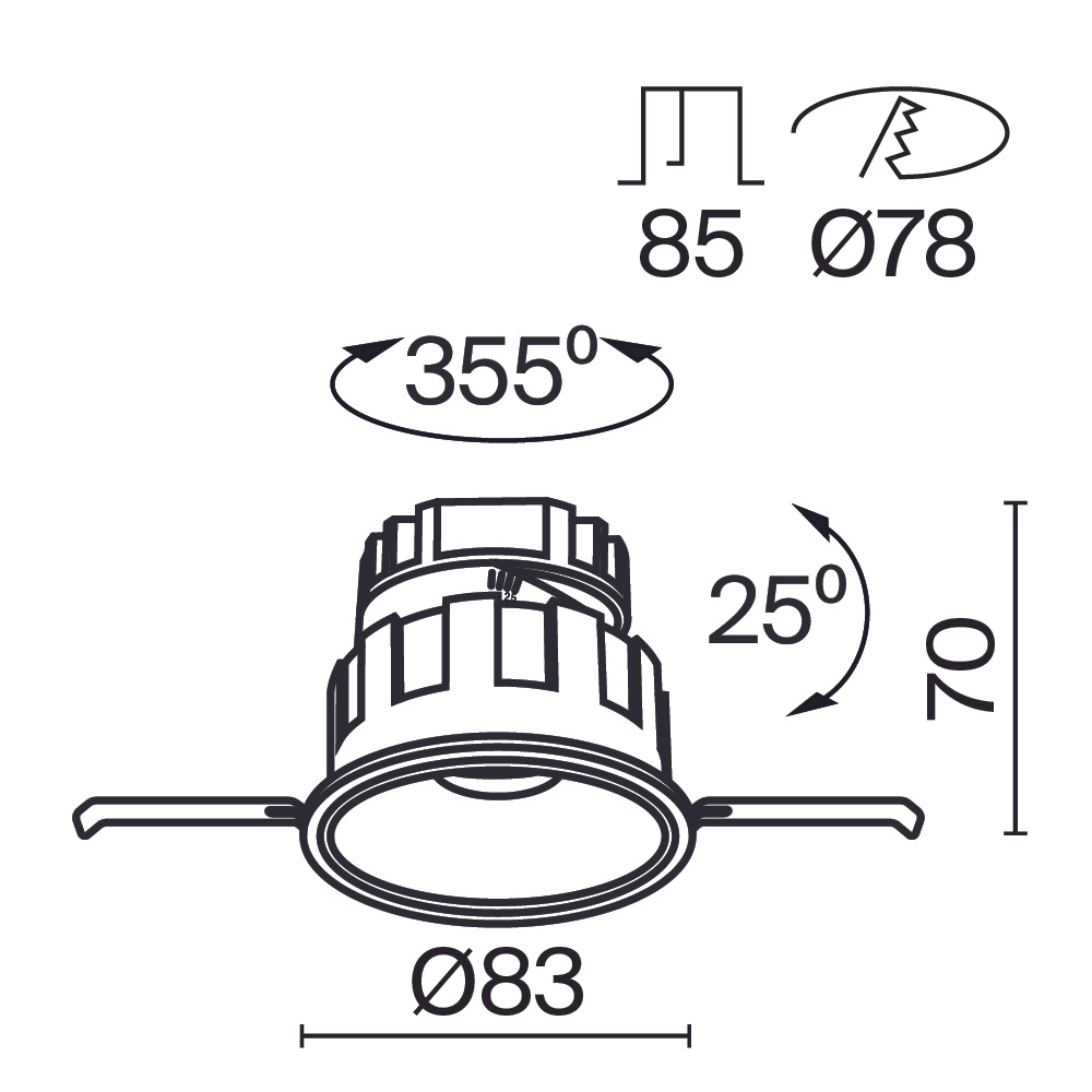 Встраиваемый светильник Technical DL057-10W3K-W