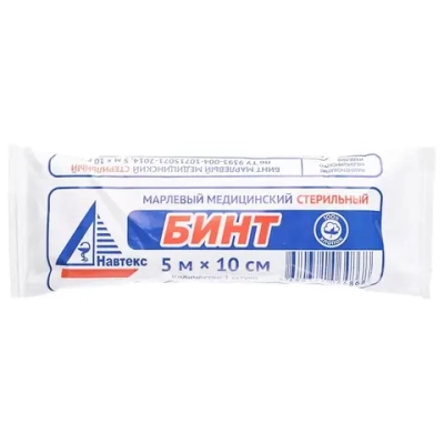 Бинт стерильный Навтекс 10 см 5 м плотность 30±2 г/м2