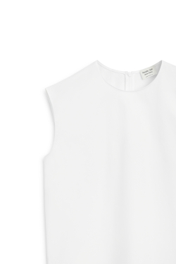 Massimo Dutti Топ из поплина из смесовой хлопковой ткани - Limited Edition, белый
