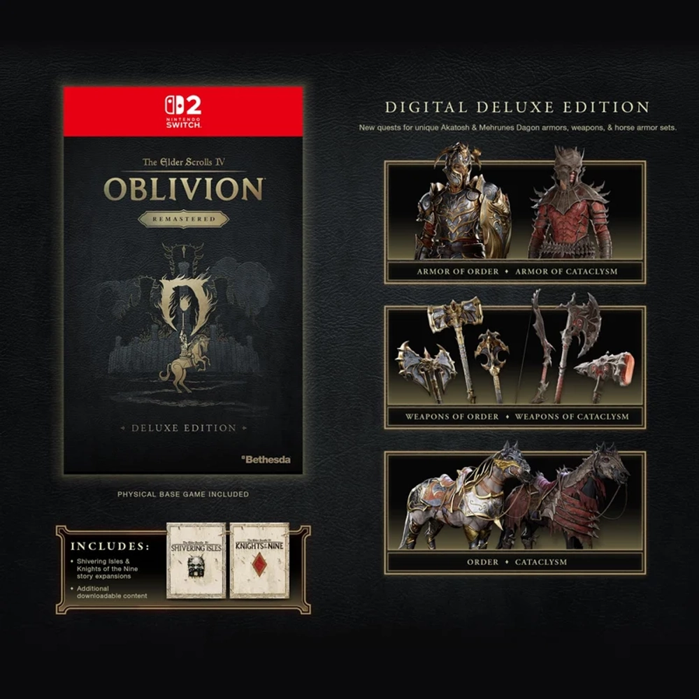The Elder Scrolls IV Oblivion Remastered Deluxe Edition (ключ-карта для Nintendo Switch 2, полностью на английском языке)